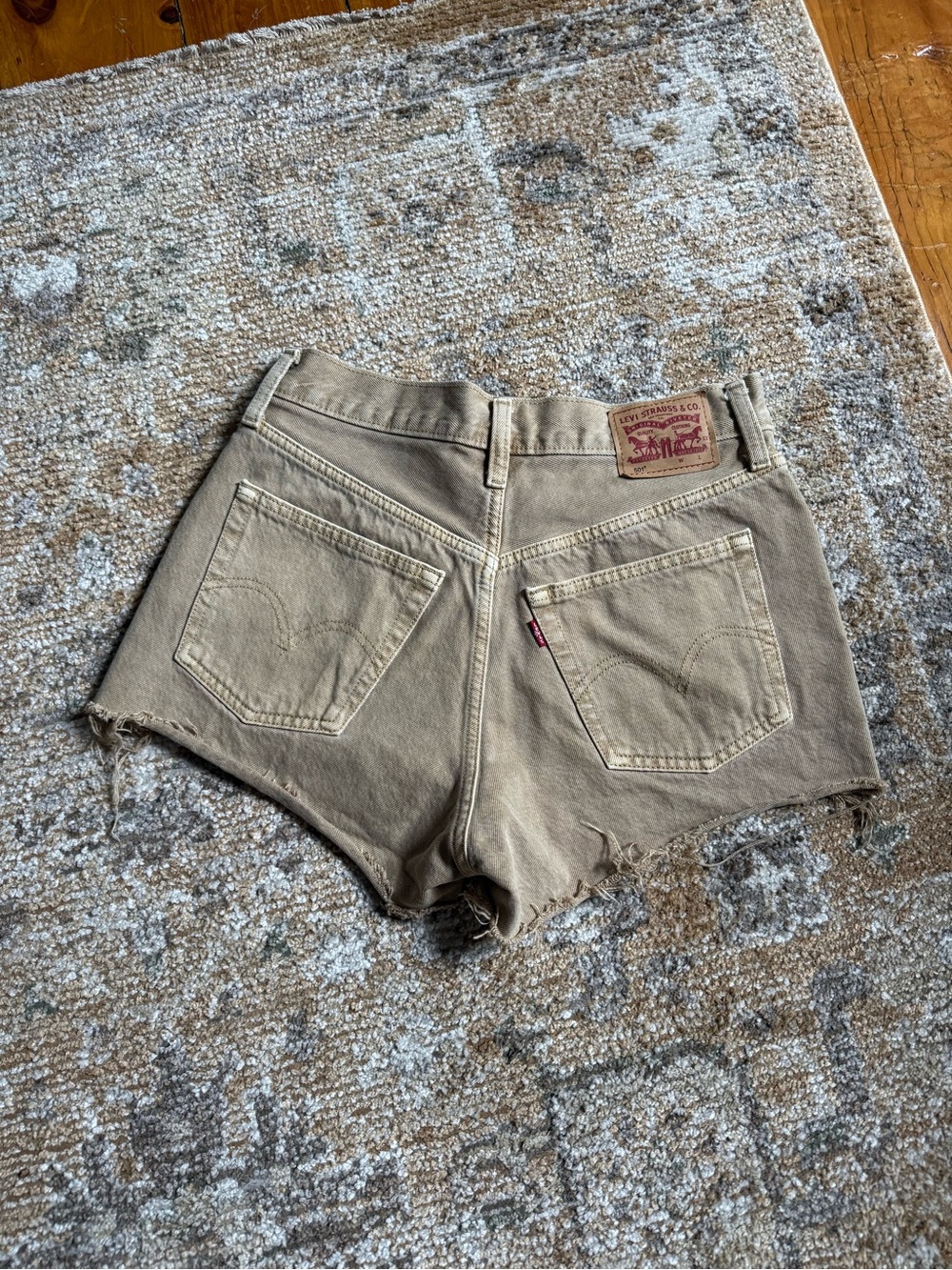 Levi's Women's Khaki Cutoff Denim Shorts